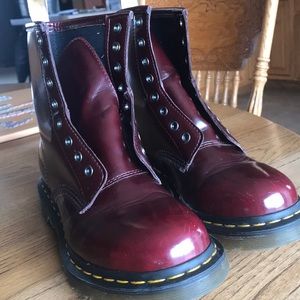 Dr. Martens Vegan Cherry 8-Eye Boot— Nearly New!